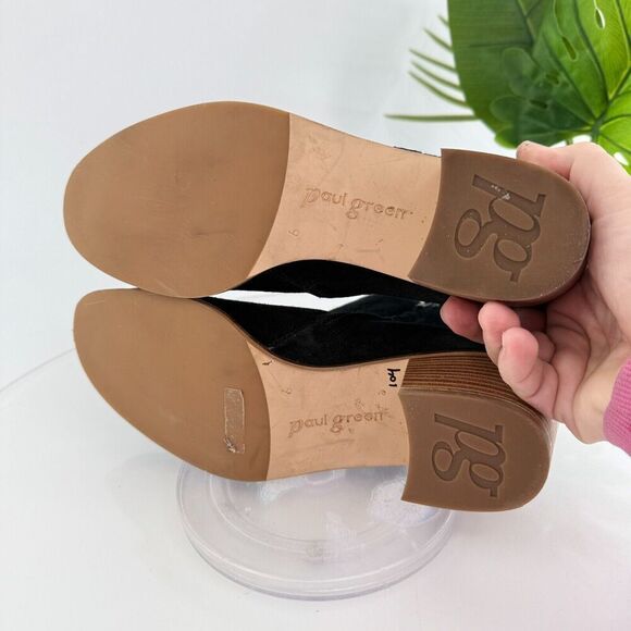 Paul Green Vienna Womens Size 8.5 Shoes Black Suede Ankle Bootie Side Zipper - Picture 10 of 16